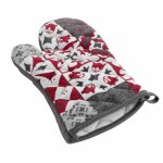 Gant de cuisine credence 30cm gris & rouge