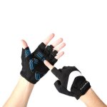 Gants de cyclisme demi - doigt antidrapants et amortisseurs de chocs pour vtt leocloho - noir