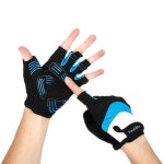 Gants de cyclisme demi - doigt antidrapants et amortisseurs de chocs pour vtt - leoclotho - bleu - taille ...