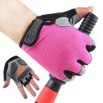 Gants cyclisme de vlo et demi doigt gant rflchissant gel bicyclette gants courts homme et femme pour ...