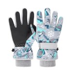 Gants dhiver - enfants - imprim� animaux - gris - imperm�able - coupe - vent