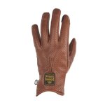 Gants �t� cuir femme helstons swallowair - marron / noir