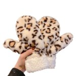 Gants - femmes hiver en peluche cran tactile gants lopard chaud mitaines gants dhiver