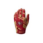 Gants de football amricain enfant nfl stretch fit san francisco 49ers - rouge / or - junior