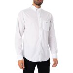 Chemise gant homme - blanc - manches longues - col boutonn