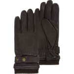 Isotoner gants tactiles en cuir de chvre pleine fleur - doubls polaire marron homme