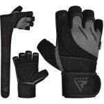 Rdx l4 gants mitaines de musculation gants dhalt�rophilie gris - s