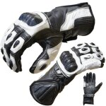 Gants moto en cuir blanc pro racing de proanti homologu� ce