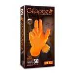 Gants en nitrile taille l - grippaz - boite de 50 - orange - main - mixte