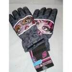 Gants de ski - monster high - gris - doublure 100% polyester - tailles 7 / 8 9 / 10 11 / 12 ans