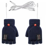 Gants de ski - moohop - gants chauffants usb - mixte - bleu marine - taille unique