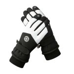 Gants de ski outdoor femme - cran tactile - velours chauds impermables et antidrapants - noir et blanc ...