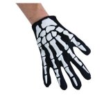 Gants squelette blanc - ptit clown - taille unique adulte - noir et blanc