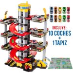 Garage  jouets 7 tages - molto - rouge - enfant - tapis de jeu inclus