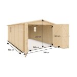 Garage abri voiture - bois brut - 15 m