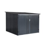 Abri  vlo. rangement 4 vlos. gris en acier galvanis. l 203 x p 198 x h 157 cm