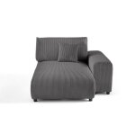 Garance - module dassise mridienne droit - en velours ctel - gris fonc