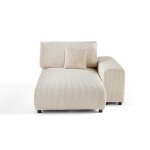 Garance - module dassise méridienne droit - en velours côtelé - beige Garance - module dassise méridienne droit - en velours côtelé - beige