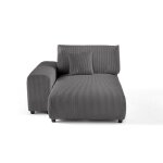Garance - module dassise mridienne gauche - en velours ctel - gris fonc