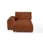 Garance - module dassise m�ridienne gauche - en velours c�tel� - terracotta