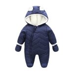 Garon fille hiver matelasse  capuche combinaisons de neige snowsuit avec gants 3 - 24 mois