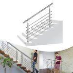 Garde - corps extrieur en acier inoxydable pour escalier balustrade balcon - lzq - 180cm - 5 croisillons ...