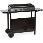 Garden max plancha gaz merida - 4 feux - sur chariot - 127 x 465 x 95 cm - acier �maill� - surface de ...