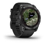 Garmin - fenix 7x pro solar edition - montre connect�e � haute performance - acier gray avec bracelet ...