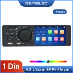 Autoradio mp5 - gearelec - 4 pouces - bluetooth appel mains libres - double port usb - lumi�res color�es ...