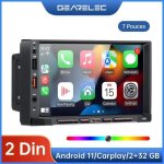 Autoradio 7 pouces android 11 gearelec avec carplay bluetooth wifi gps aux rds fm r�cepteur multim�dia ...
