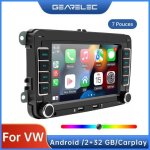 Gearelec autoradio 7 pouces pour vw android 10. 1 avec carplay gps navigation wifi bluetooth rds fm am ...