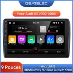 Gearelec autoradio 9 pouces android pour audi a3 2002 - 2008 avec carplay andriod auto gps navigation ...