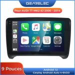 Gearelec autoradio 9 pouces android pour audi tt mk2 8j 2006 - 2014 avec carplay andriod auto gps navigation ...