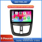 Gearelec autoradio 9 pouces android pour peugeot 207 cc 2005 - 2012 avec carplay andriod auto gps navigation ...