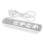 Gefom bloc multiprise 4 prises 16a + t avec interrupteur poussoir lumineux