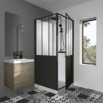 Gelco cabine de douche 90x90x220 style industriel noir