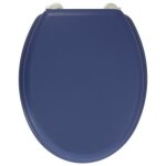 Gelco design abattant wc dolce - charni�res inox - bois moul� - bleu marine