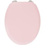 Gelco design abattant wc dolce - charni�res inox - bois moul� - rose crystal