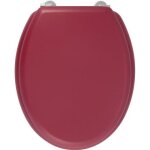 Gelco design abattant wc dolce - charni�res inox - bois moul� - rouge cardinal