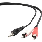 C�ble audio - gembird - jack 35mm m / 2x rca m - 2. 5m - noir - connecteur rca et mini jack