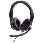 Gembird micro - casque supra - auriculaire filaire noir rouge volume r�glable micro - casque
