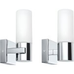 Gemini - lot de 2 appliques de salle de bain verre / chrome h165cm