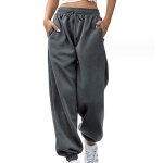 Gnrique jogging pantalon ample avec poches elastique taille haute baggy fitness tracksuit bottoms sport ...