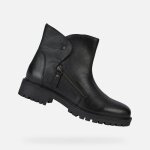 Bottines motardes d hoara - geox - femme - cuir - noir - zip - plat - 3