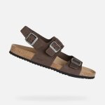 Sandales u sandal ghita - geox - homme - brun fonc� - vert - plat - basse - cuir