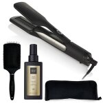 Ghd - lisseur s�chant duet style noir avec huile coiffante trousse de rangement et brosse