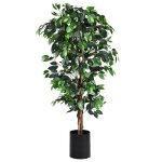 Giantex arbre artificiel pour ext�rieur ou int�rieurficus artificiel d�coratifhauteur 180m1008 feuilles ...