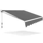 Giantex auvent retractable pare soleil en aluminium et imperm�able en polyester avec manivelle pour terasse ...