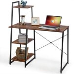 Giantex bureau informatique avec 3 �tag�rescadre en ferpieds r�glables bureau dordinateur pour salon ...