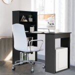 Giantex bureau informatique avec biblioth�que � 6 �tag�restable dordinateur droiteposte de travail moderne122x ...